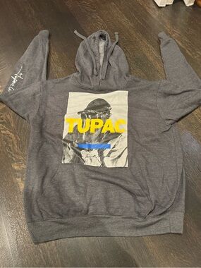 2Pac Tupac Shakur Graphic Pullover Hoodie - Gray Men's Medium by Bravado